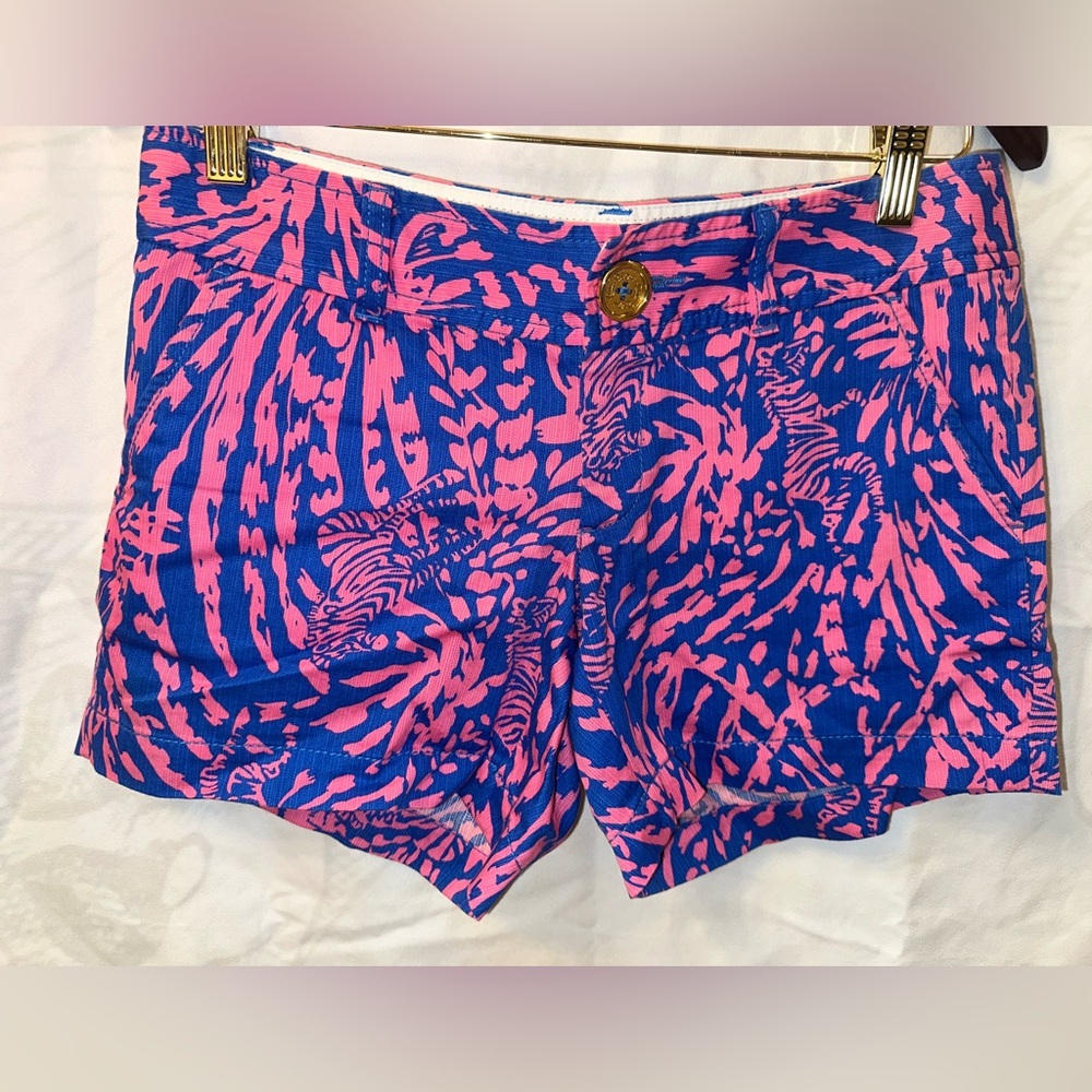 Never Worn Lilly Pulitzer Callahan Rolling In Grass Zebra Print Shorts Size 0